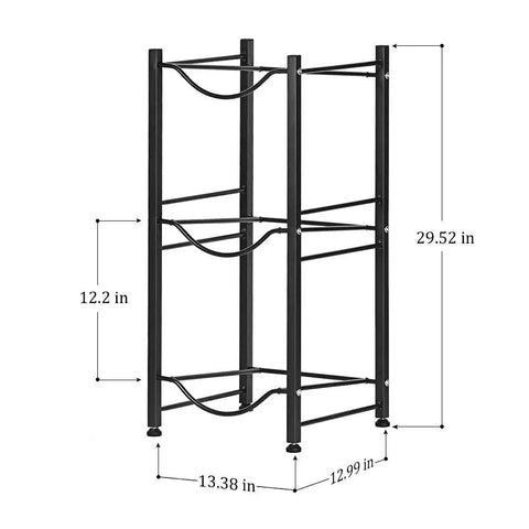 5 Gallon Water Jug Rack Heavy Duty 3 Tier Stackable Water Bottle Holder Storage Shelf Cabinet Organizer Dispenser Stand For Home Office Kitchen Black Pro, black steel rack dimensions