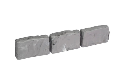 No-Dig Landscape Edging Kit With Anchoring Spikes Stone-Look Garden Border 15 Foot Set 2.7 Inch Tall Slate Gray segments