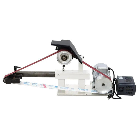 Heavy Duty 1500W Belt Sander And Knife Sharpener With 3 Interchangeable Grinding Stones Multi Angle Polisher side view with copper motor.