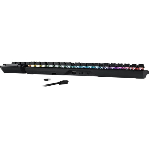 Modular Wireless Gaming Mechanical Keyboard With Snappy Tactile Switches Detachable Numpad view with RGB lights and USB-C connector.