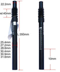 27.2mm Suspension Seatpost Shock Absorber for Road Bikes with scale markings, 40mm travel, and measurement details