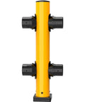 Middle Post for Protective Plastic Guard Rails, 42 Inch Yellow, Bolt On From Either Side, Industrial Safety