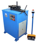 High Octane Programmable Electric Tube Bender With 2Hp Motor Hits 1680 Rpm Features PLC control, pedal-operated, blue heavy-duty design.
