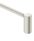 Close-up of the brushed nickel finish on Align 24-Inch Modern Single Towel Bar, showing sleek warm gray metallic finish and durable steel construction.