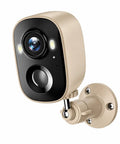 Dope Rechargeable Wireless Outdoor Security Camera Featuring Hella Sharp 2K Video Quality With Smart PIR Motion Detection mounted on wall