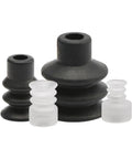 Upgraded PcG90 Pneumatic Robot Gripper With Industrial Rubber Suction Cups Chuck. Various sizes of rubber suction cups for factory automation.