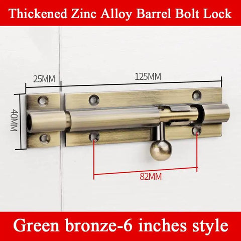 Secure Your Home With Heavy Duty Zinc Alloy Sliding Bolt Latch Smooth Glide Action Rock Solid Barn Door Hardware In Green Bronze Finish, 6 inch style.