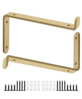 Premium Corner Shelf Brackets For Floating Wall Shelves And Rustic Industrial L Shape Supports With A Sleek Matte Black Finish and hardware kit.