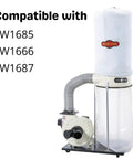 Heavy Duty Clear Dust Collector Bags For Shop Fox W1685 W1666 W1687, Fits D4573 shown on compatible Shop Fox model