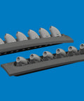 P 40 Exhaust Pipe Round Brassin Upgrade For Dual Exhaust 1 To 48 Scale Plastic Model Detailing Kit showing two rows of exhausts