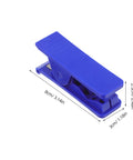 Blue TEHAUX bike hydraulic brake hose cutter tool, plastic, portable repair accessory; side view