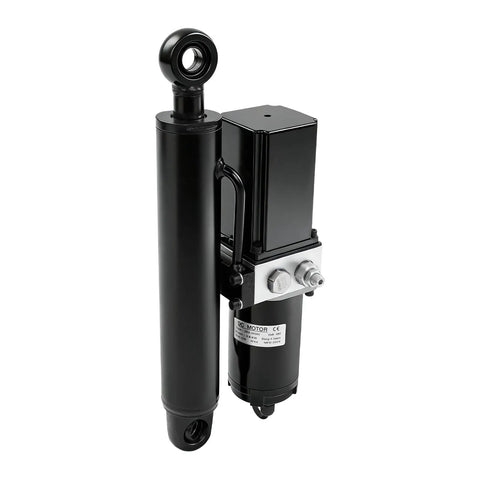 Badass 12V Hydraulic Electric Cylinder And Linear Actuator with metal housing, designed for 4409 lbs pull in trucks and trailers.