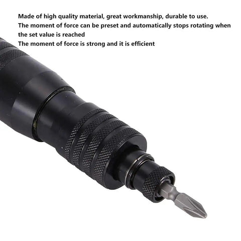 Close-up of Beefy Portable Pneumatic Screwdriver with 2.5-4mm bit attachment, durable design, for quick fastening and dismantling of screws.
