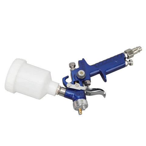 Professional HVLP Paint Sprayer Knock It Out Fast With Sleek Adjustment Controls For Drip Free Gritless Coats And Peak Efficiency Designed For Effortless Weekend Makeovers, blue paint sprayer with white cup.