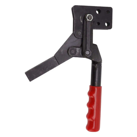Beefy Fast Release Toggle Clamp for heavy duty fixtures, high carbon steel, 700kg holding power, red handle, side view