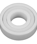 Heavy Duty CE 6202 Full Ceramic Zirconia Ball Bearings 15 X 35 X 11 Mm oil free design, showcasing smooth white zirconia material.