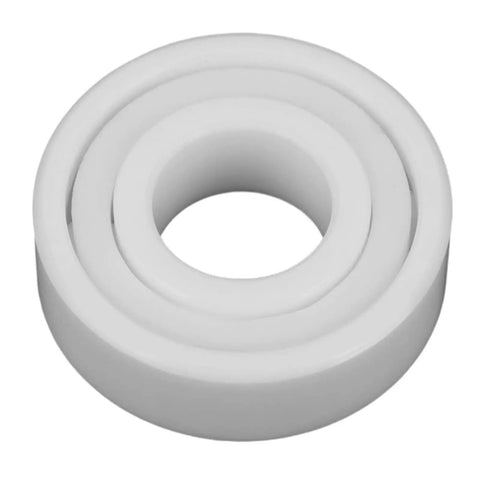 Heavy Duty CE 6202 Full Ceramic Zirconia Ball Bearings 15 X 35 X 11 Mm oil free design, showcasing smooth white zirconia material.