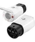 Slick Type Two V2L EV Charger Adapter Drops A Clean 3.5KW Boost At 16 Amps, featuring dual connectors for versatile power use.
