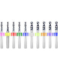 Precision Drill Bit Set 0.1mm To 2.0mm Mini Twist Bits For CNC Lathe And PCB Work, colorful capped shanks visible.