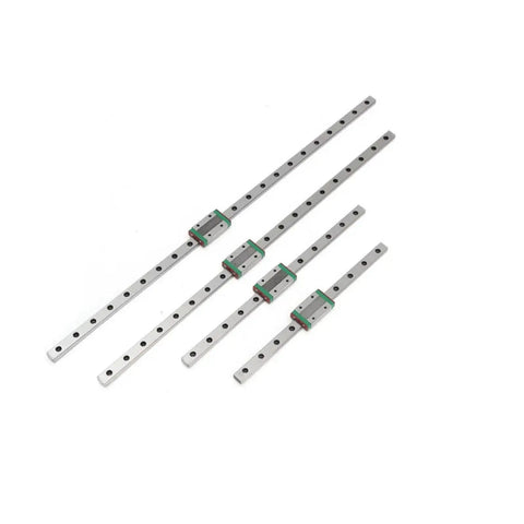 High Precision MGN9H Linear Guide Rail Kit With Miniature Slide For Smooth Machine Motion Low Friction And Easy Install For DIY Projects And CNC Builds That Need Ultra Stable Tracking, four metal rails with slide blocks