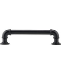 Industrial Pipe Style Matte Black Cabinet Pull Handle 5 1/32 Inch Center 6 Inch Length Bold Black Kitchen Hardware P9022128MB