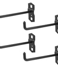 Heavy Duty Four Inch Pegboard Hooks For Three Eighths Inch Square Holes One And A Half Inch Spacing Steel Garage Wall Organizer Gear Storage Set Black Four Pack Holds Hammers Cords And Power Tools