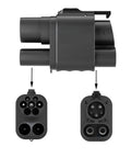Heavy Duty EV Charging Adapter CCS2 To CCS1 Connector with ports for DC 250KW Fast Charger and power switch.