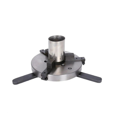 Heavy Duty 8 Inch Three Jaw Self Centering Chuck With Quick Release Welding Positioner Turntable shown from a top view with gripping jaws.