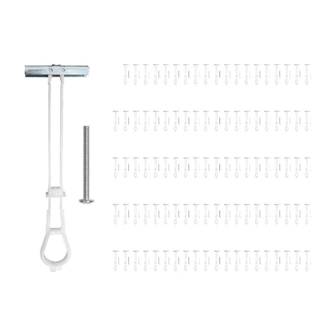 100 Pack Heavy Duty Quick Toggle Anchors With Bolts Set For Drywall Metal Studs And Concrete Block Holds 260 Plus Lbs Per Set Includes 100 Toggles And 100 Bolts Ideal For Hanging Shelves Cabinets And Heavy Items