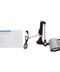 Heavy Duty Long Arm Machine Work Light, 18W LED With Multi-Joint Adjustable Design, aluminum alloy construction with instructions.