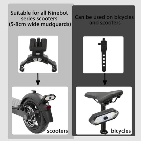Lit Turn Signal For Electric Scooters With USB Remote, Adjustable Base, Tail Light Blinker, Easy Install, Compatible With Xiaomi M365 Pro 1S Ninebot Max G30 G30D Segway Scooters