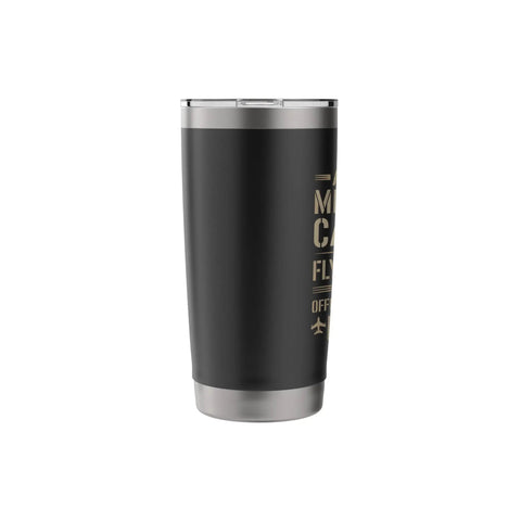 Aircraft Mechanic Caution Flying Tools Insulated Stainless Steel Tumbler Perfect Gift For AMT Pros And Aviation Technicians Who Live For Flight Line Repairs And Aircraft Maintenance, black tumbler