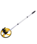 Hilitand Distance Measuring Wheel, 8 Inch Telescopic Design with adjustable aluminum rod and yellow measuring wheel.