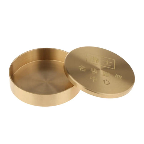 Pro Grade Copper Watch Oil Dispenser Kit With Oiler Cup 8cm For Horology Repair, open copper oiler cup and lid
