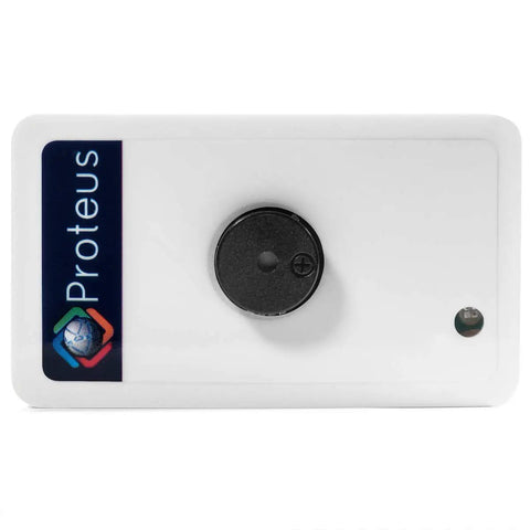 Front view of WiFi Water Level Monitor With Sump Monitor Sensor, Buzzer And Cloud Alerts, compact white design with visible sensor.