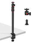 Extendable Camera Desk Mount With Ball Head 17 To 40 Inch Telescopic Table Light Stand C Clamp for DSLR, ring light, vlogging