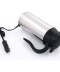 Grab And Go Smart Electric Heated Travel Coffee Mug With Rugged 304 Stainless Steel, 750ML with 12V Car Plug for quick warmth.