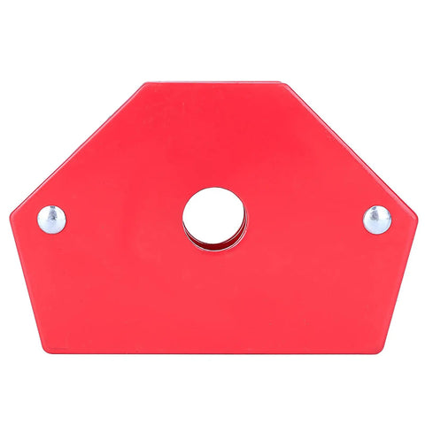 Heavy Duty Magnetic Welding Magnet Right Angle Holder with 25 Lbs Strong Holding Power for precise metal positioning, red design.