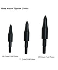 Three crossbow field points including 100 grain option from 12 Pack 100 Grain Field Points For Crossbow Arrows, Screw In Bullet Tips