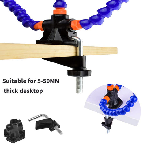 Soldering Station Helping Hand With 3 Flexible Arms Adjustable Vise Desk Clamp Base Solder Holder For PCB Repair