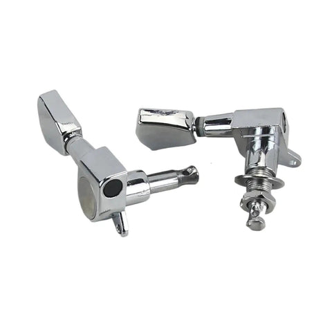 Upgrade Your Rig With These Sick Compatible Split Headstock Tuning Pegs Delivering Tight Internal Gears For Smooth Pitch Changes On Guitar Featuring Bold Matte Black Or Shiny Chrome Ends Easy Install 3L3R Layout For Stringing Jobs Without Hassle. chrome 3L 3R split guitar tuners, metal