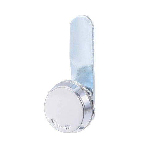 Chrome-plated Drawer Cabinet Cam Lock With One Half Inch Cylinder Length Fits Panels Up To One Quarter Inch Thick Brass Core
