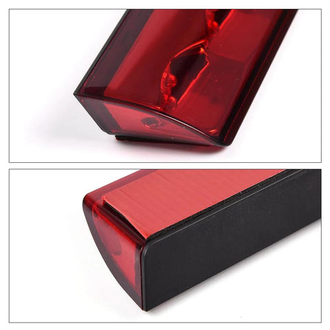 G-PLUS red lens LED third brake light with chrome housing, angled front view
G-PLUS red lens LED third brake light with black housing, side close-up view
