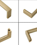 Ten Pack Five Inch Champagne Bronze Cabinet Pulls For Kitchen Cabinets Zinc Alloy Drawer Handles close-up of corner and finish details
