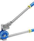 Professional 1/2 Inch Heavy Duty Tubing Bender with blue handles for HVAC, automotive, and plumbing projects, 180-degree bends.