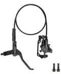 Front Hydraulic Disc Brake Kit For Mountain Bikes And Ebikes With Two Piston Aluminum Caliper PM IS Adapter Mount, black finish, includes mounting hardware.