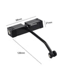 Automatic Hydraulic Door Closer With Stainless Steel Spring Hinge in black finish showing dimensions