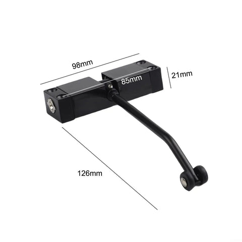 Automatic Hydraulic Door Closer With Stainless Steel Spring Hinge in black finish showing dimensions