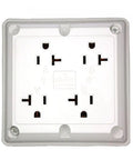 20 Amp 125 Volt Industrial Series Extra Heavy Duty 4-In-1 Receptacle With Grounding, 5-20R, front view