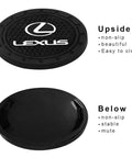 Lexus Cup Holder Coaster Set For Your Ride Silicone Car Interior Accessories Two Pack Honeycomb Design Non Slip Coasters Upside and Below View